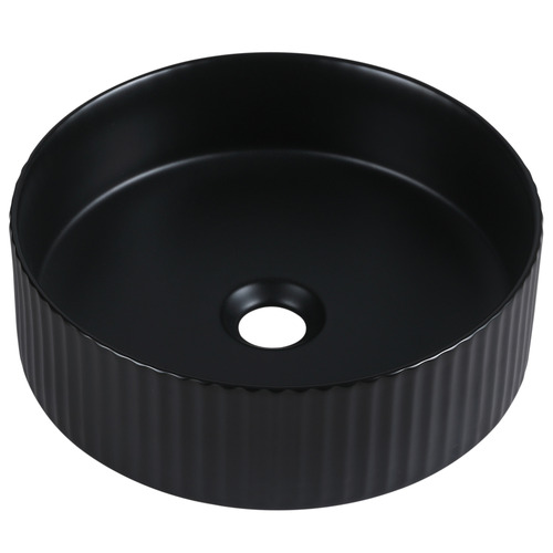Jade 360mm Matte Black Ceramic Round Above Counter Basin