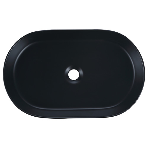 Jade 580mm Matte Black Ceramic Pill Above Counter Basin