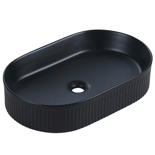 Jade 580mm Matte Black Ceramic Pill Above Counter Basin