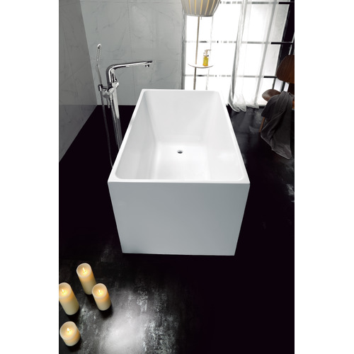 Hans 1400mm Gloss White Rectangle Acrylic Freestanding Bath