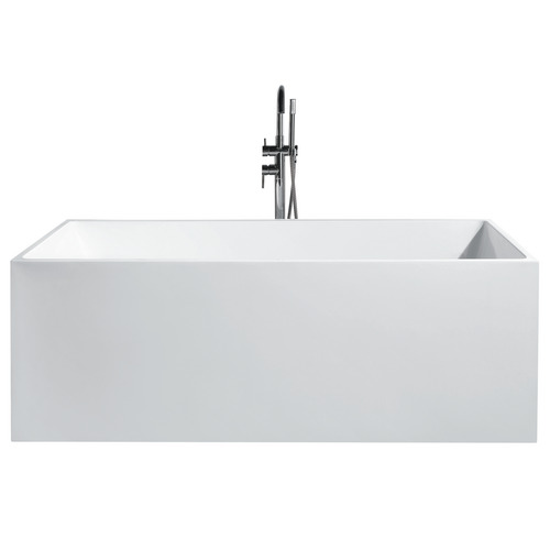 Hans 1400mm Gloss White Rectangle Acrylic Freestanding Bath