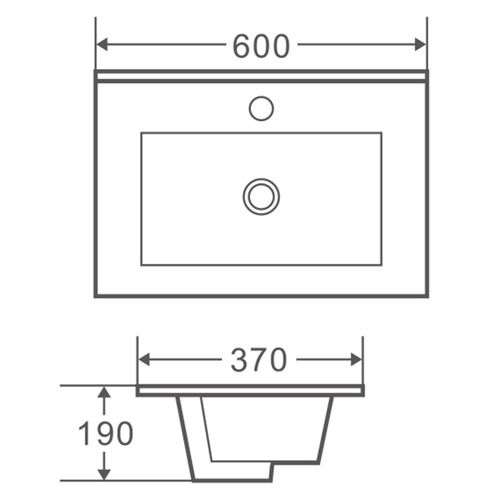 Denver 600mm Gloss White Freestanding Slim Single Vanity