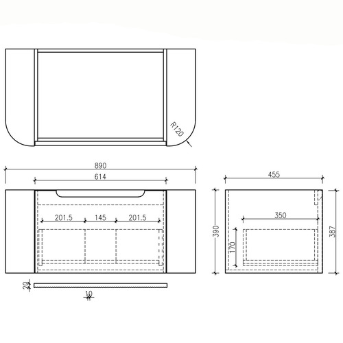 Rome 900mm Wall Hung Vanity with Quartz Stone Countertop