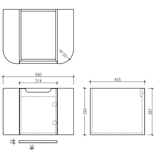Rome 600mm Wall Hung Vanity with Quartz Stone Countertop