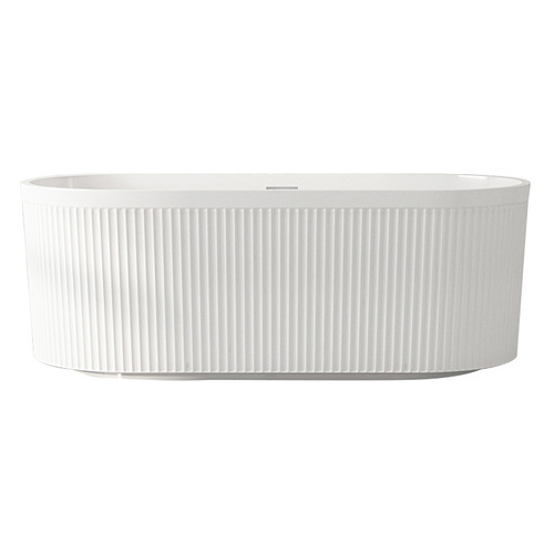 Dahlia Gloss White Acrylic Fluted Freestanding Bath