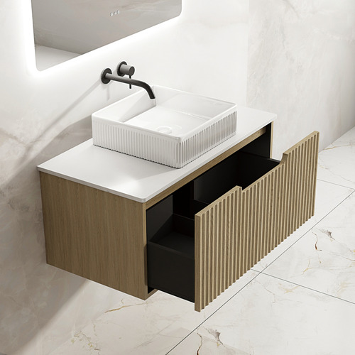 Colette 900mm Natural Oak Wall Hung Vanity