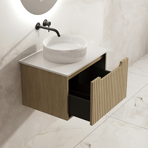 Colette 600mm Natural Oak Wall Hung Vanity