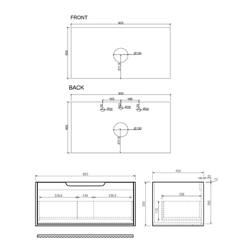 Colette 1200mm Freestanding Vanity with Stone Countertop
