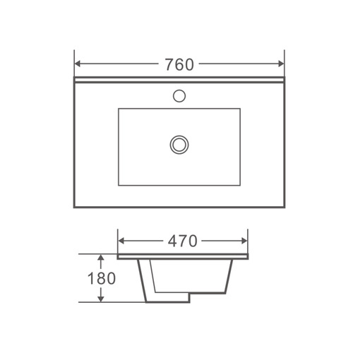 Bianca 750mm Gloss White Freestanding Vanity with Ceramic Countertop