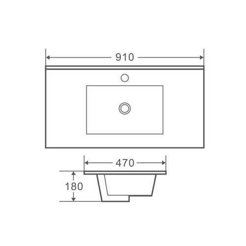 900mm Bianca II Gloss White Vanity With Integrated Basin