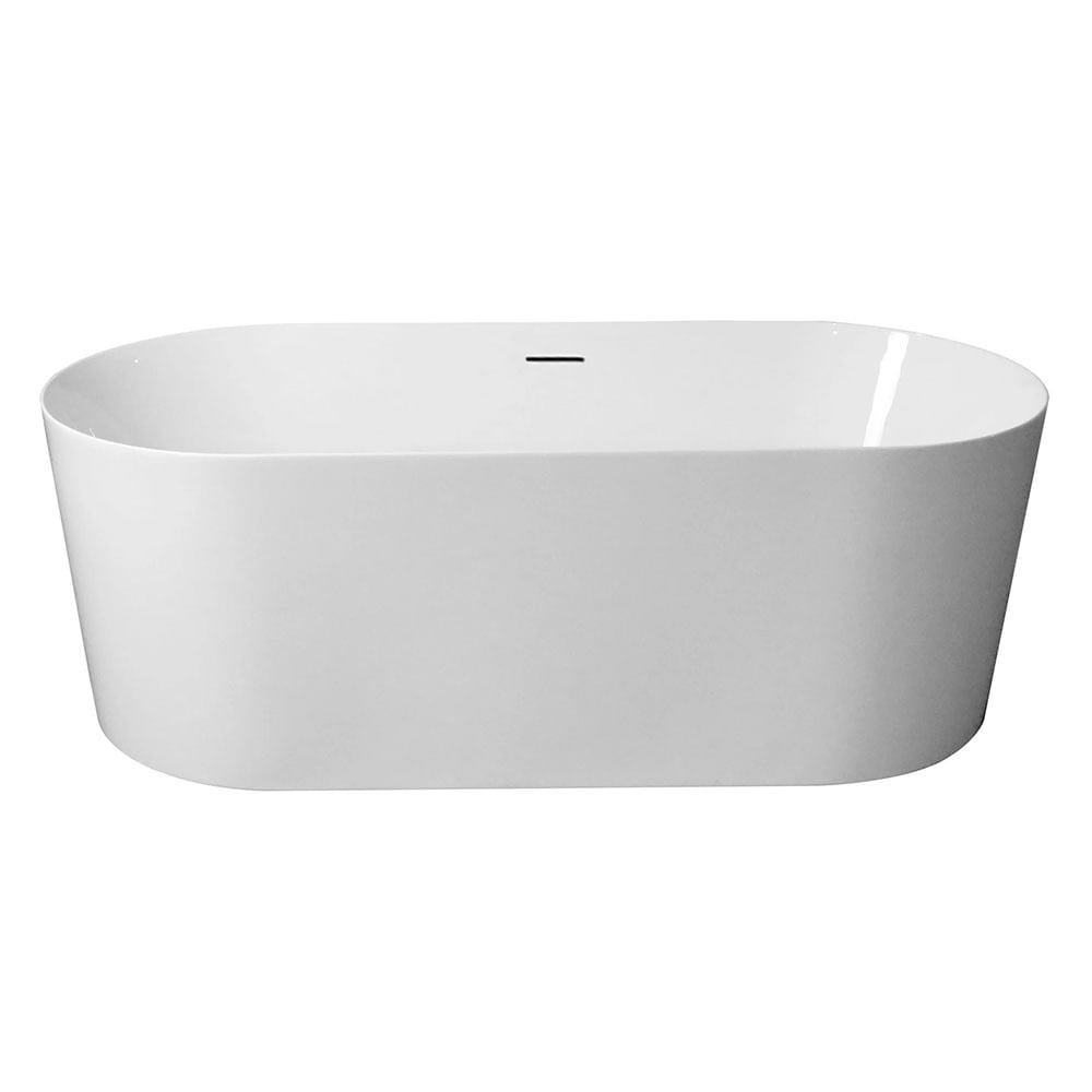 Vermont Gloss White Oval Acrylic Freestanding Bath with Overflow