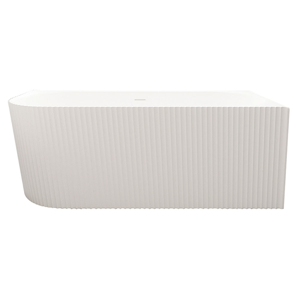 Salem Matte White Oval Acrylic Corner Bath with Overflow