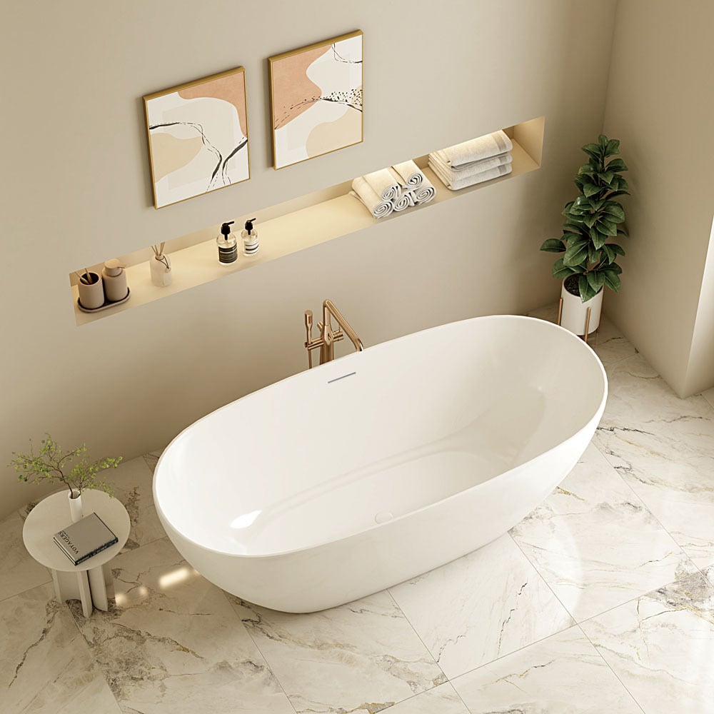 Bellevue Oval Acrylic Freestanding Bath with Overflow