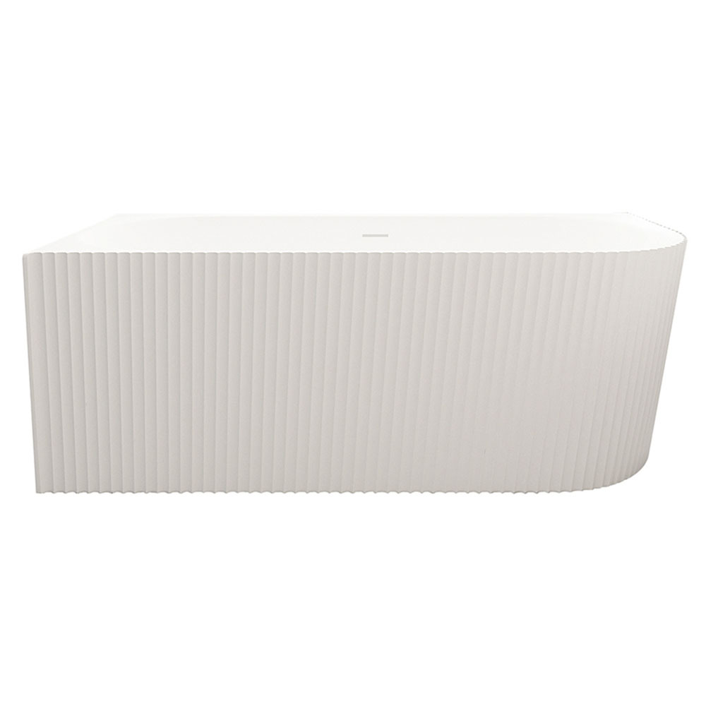 Salem Matte White Oval Acrylic Corner Bath with Overflow