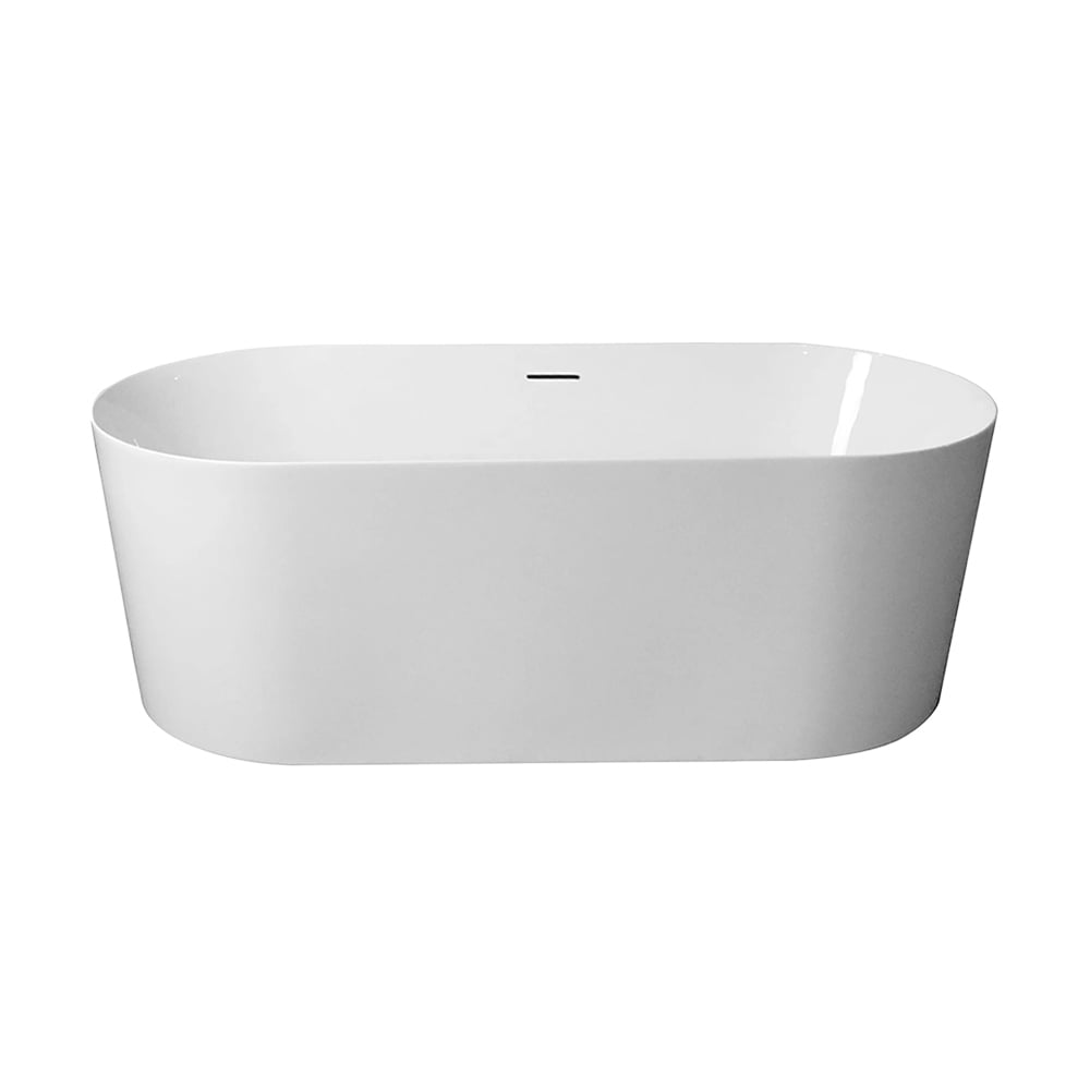 Vermont Gloss White Oval Acrylic Freestanding Bath with Overflow