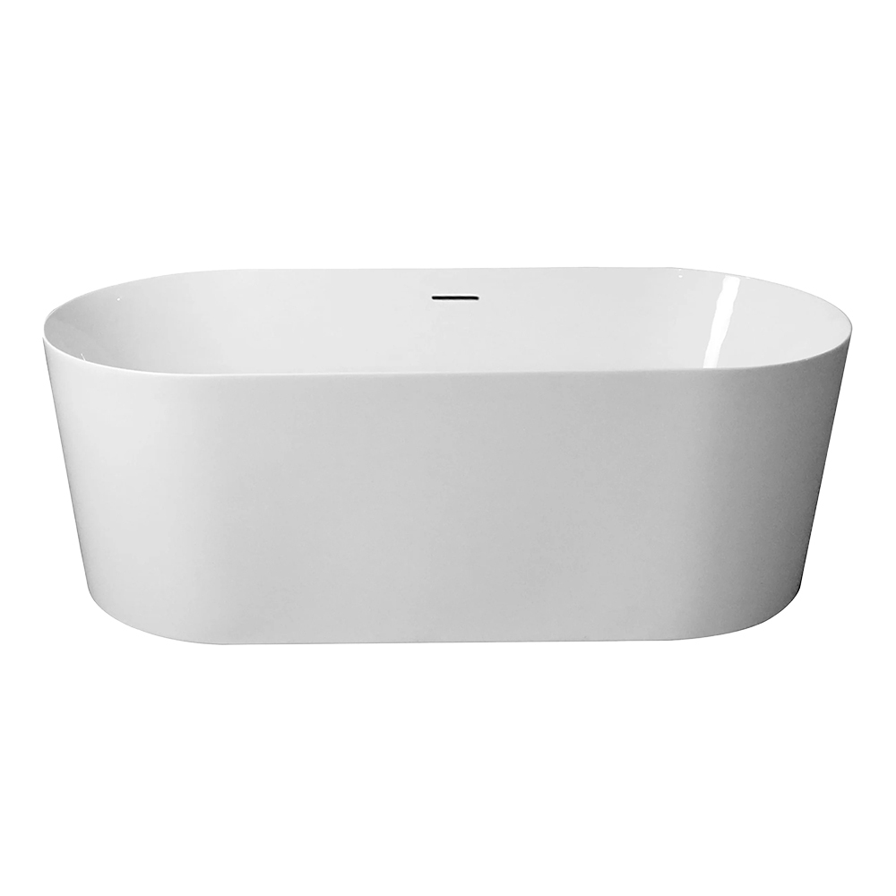 Vermont Gloss White Oval Acrylic Freestanding Bath with Overflow