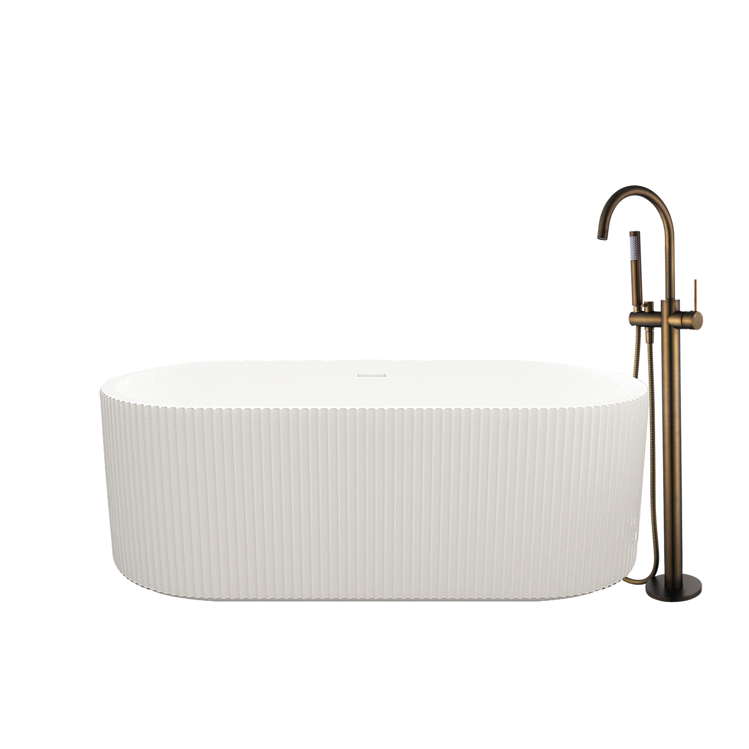 Salem Oval Acrylic Freestanding Bath with Floor Mounted Mixer Package