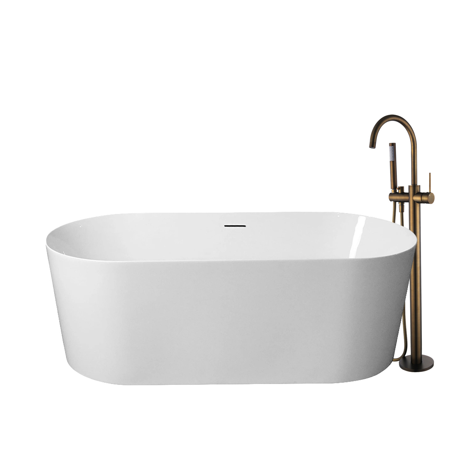 Vermont Oval Acrylic Freestanding Bath with Floor Mounted Mixer Package