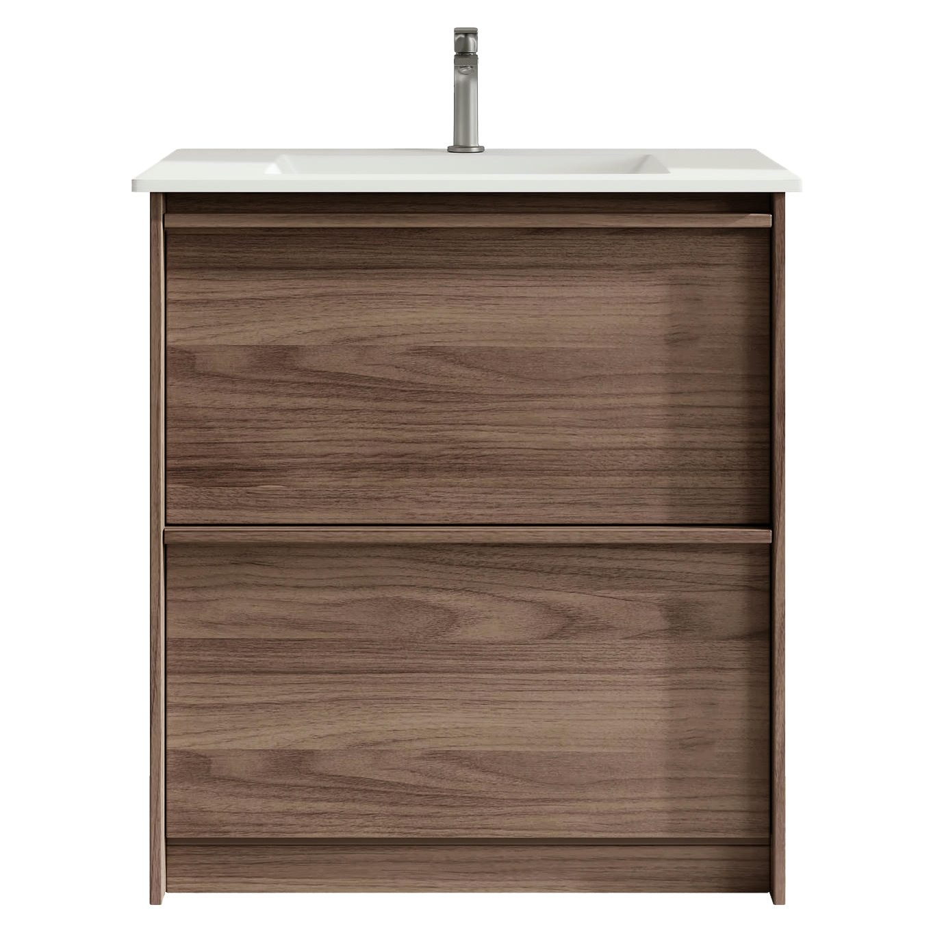 Malie 750mm Notaio Walnut Freestanding Single Vanity with Ceramic Countertop