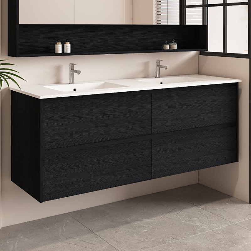 Laulea 1500mm Wall Hung Double Vanity with Ceramic Countertop