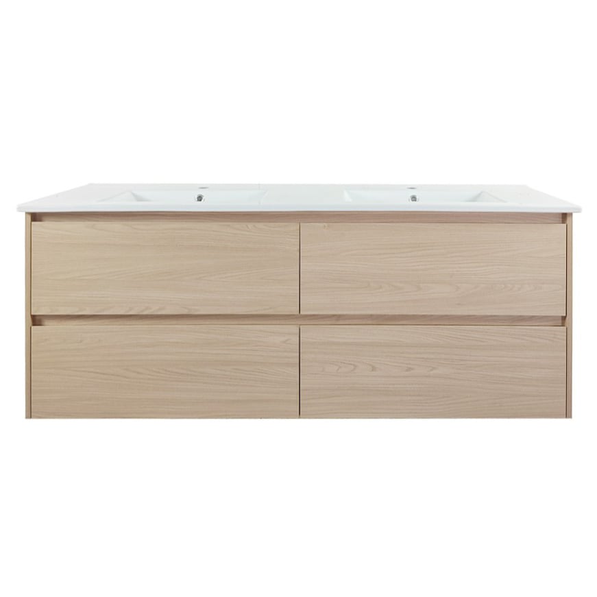 Laulea 1500mm Wall Hung Double Vanity with Ceramic Countertop