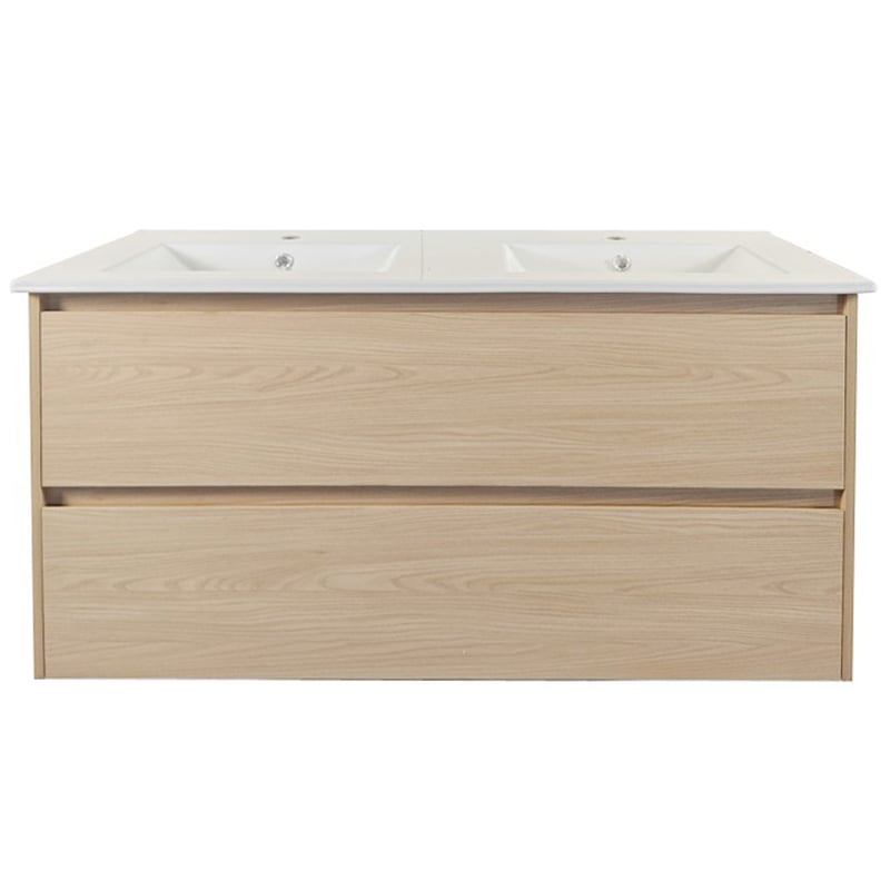 Laulea 1200mm Wall Hung Double Vanity with Ceramic Countertop