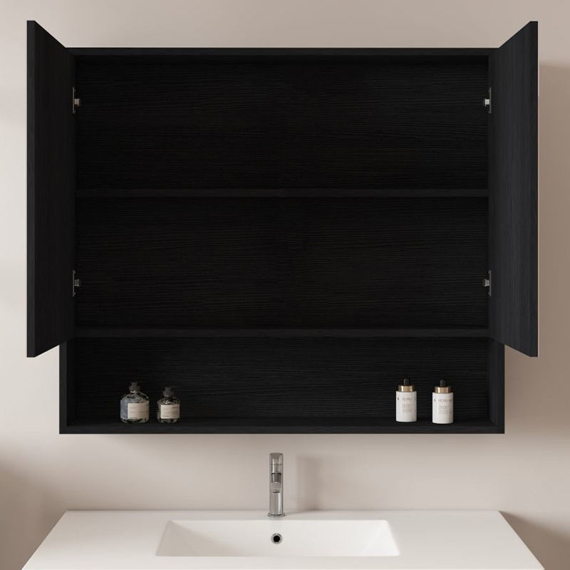 Laulea 900mm Mirrored Shaving Cabinet with Open Shelf