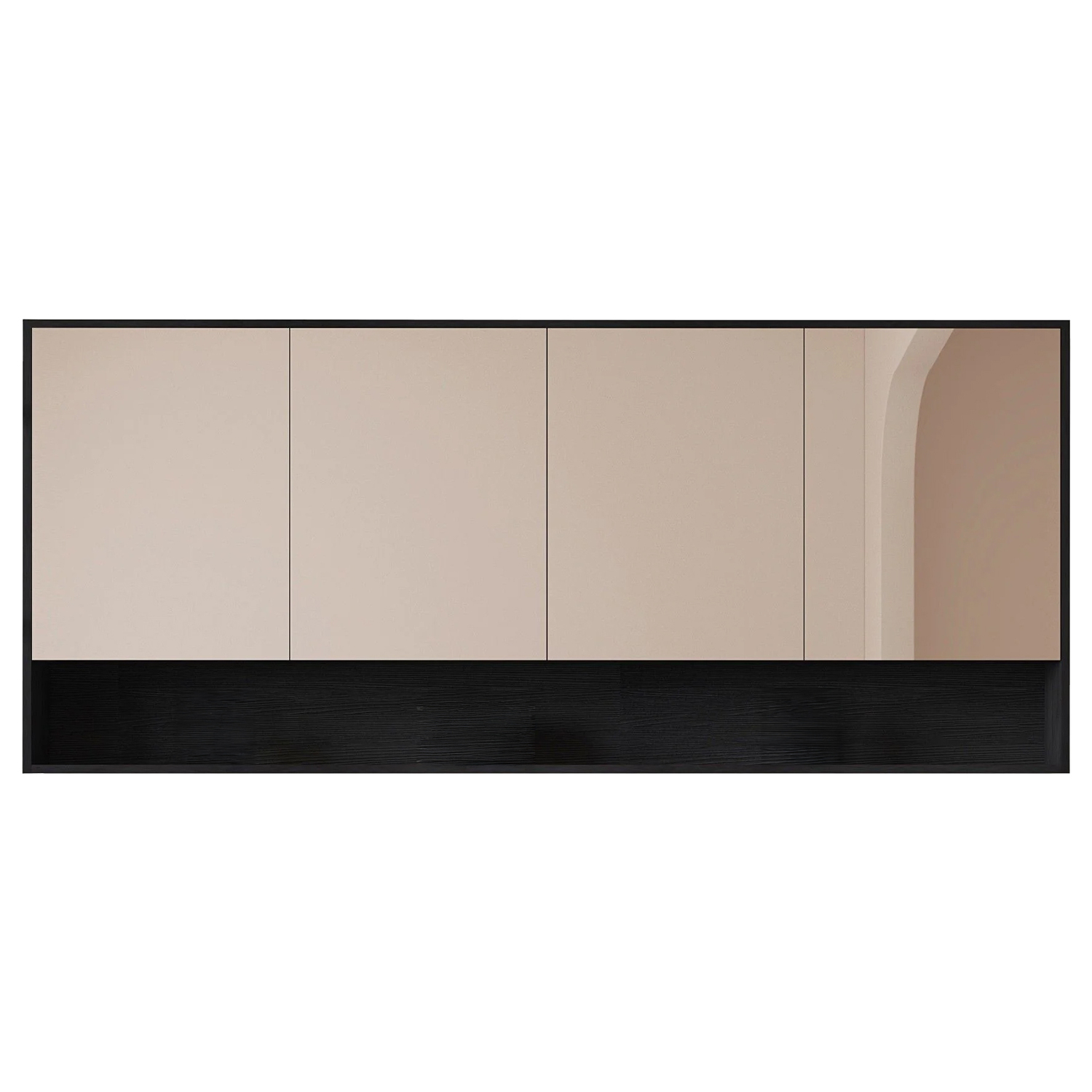 Laulea 1800mm Mirrored Shaving Cabinet with Open Shelf