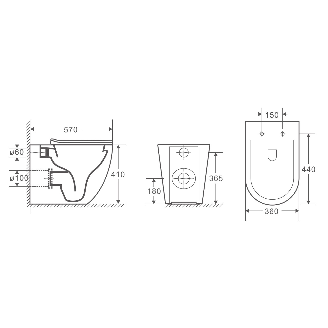 Kukui Slim Seat Wall Faced Toilet Pan