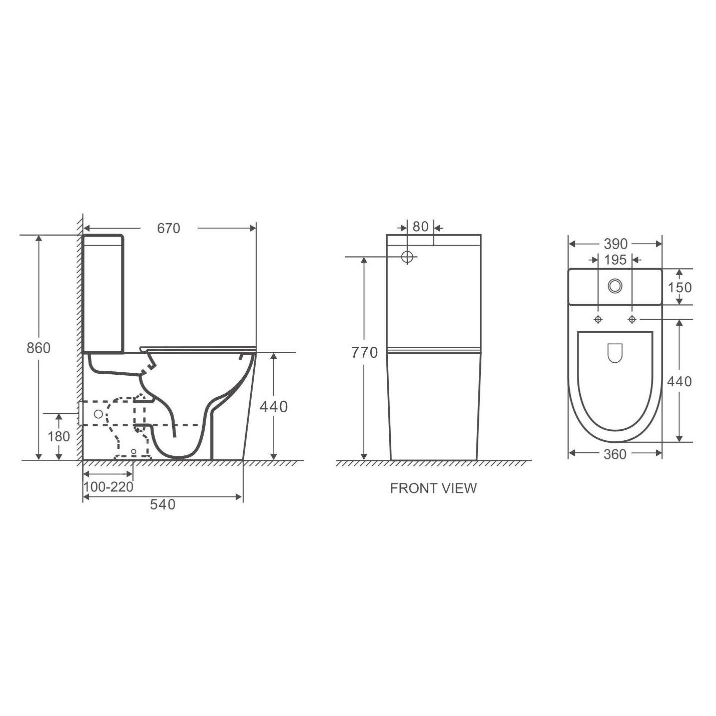 Kahikina Slim Seat Back To Wall Toilet Suite