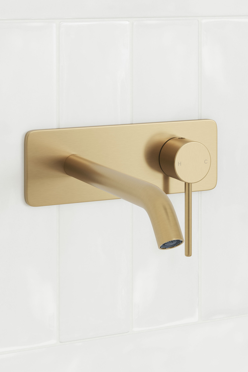Salem Oval Acrylic Freestanding Bath with Brushed Gold Wall Mixer Set