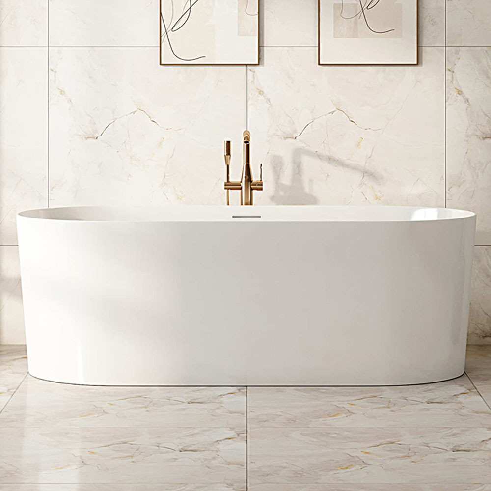 Vermont Oval Acrylic Freestanding Bath with Floor Mounted Mixer Package
