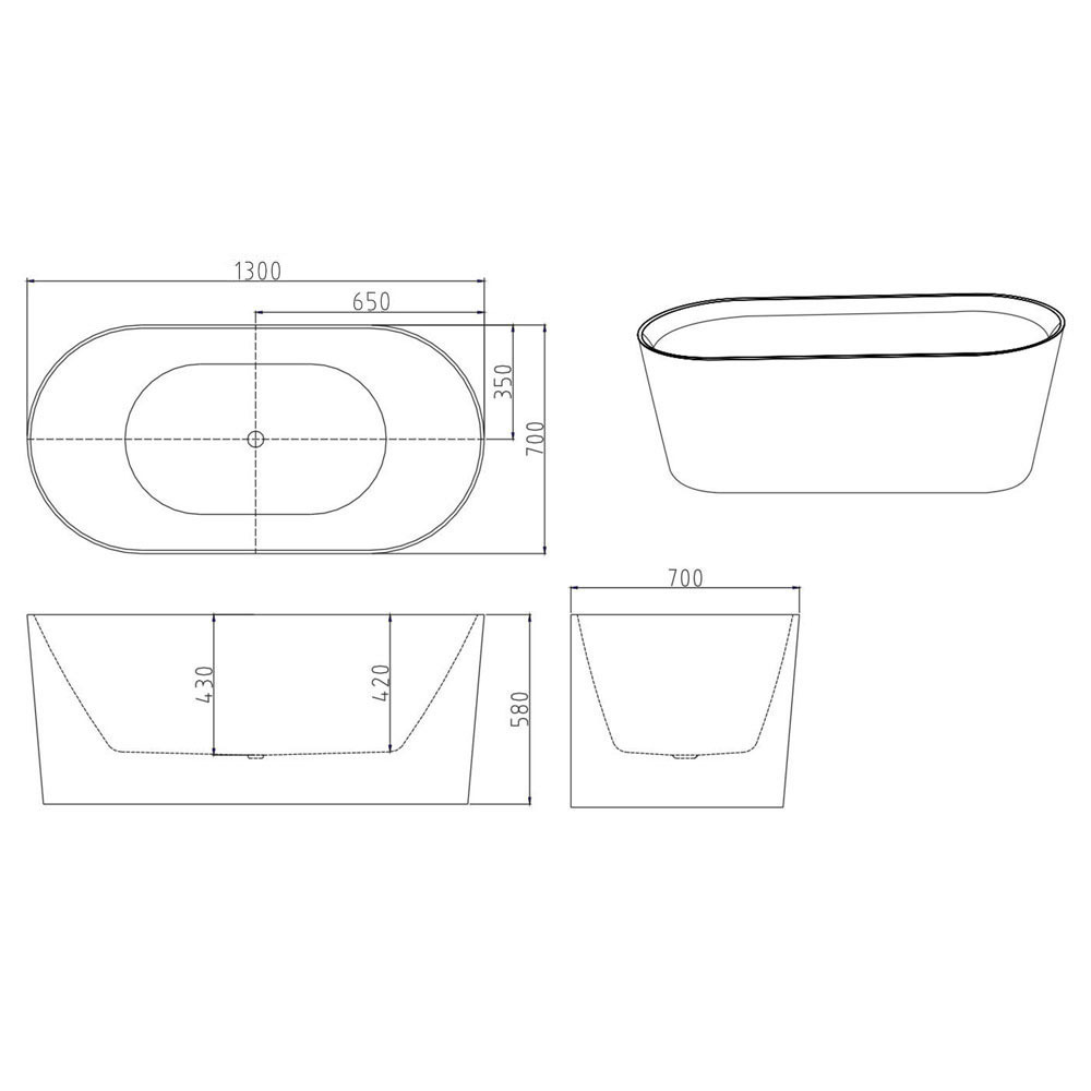 Vermont Oval Acrylic Freestanding Bath with Floor Mounted Mixer Package
