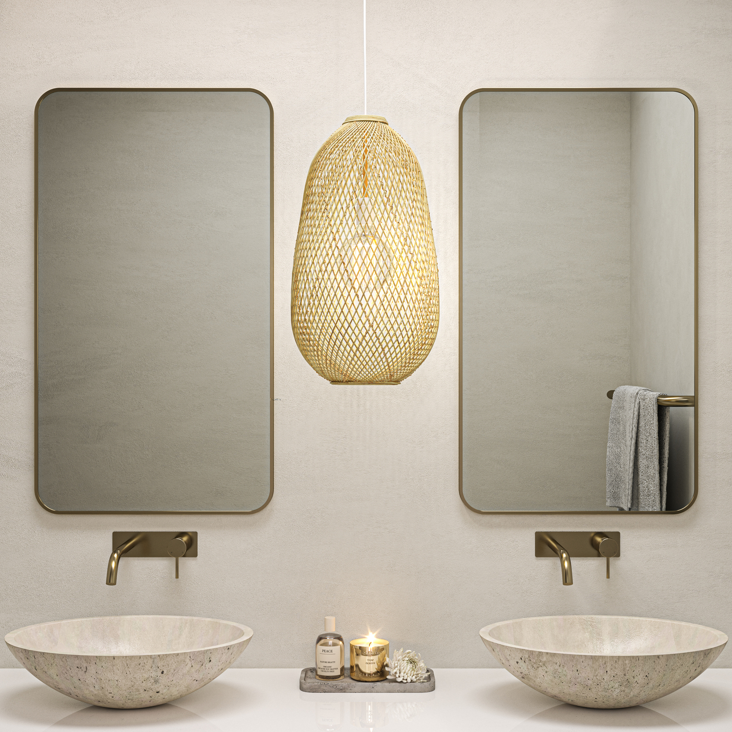 Montana Oval Acrylic Back to Wall Bath with Spout & Wall Mixer Package