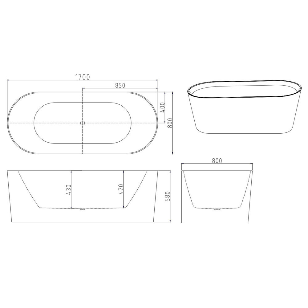 Vermont Oval Acrylic Freestanding Bath with Floor Mounted Mixer Package