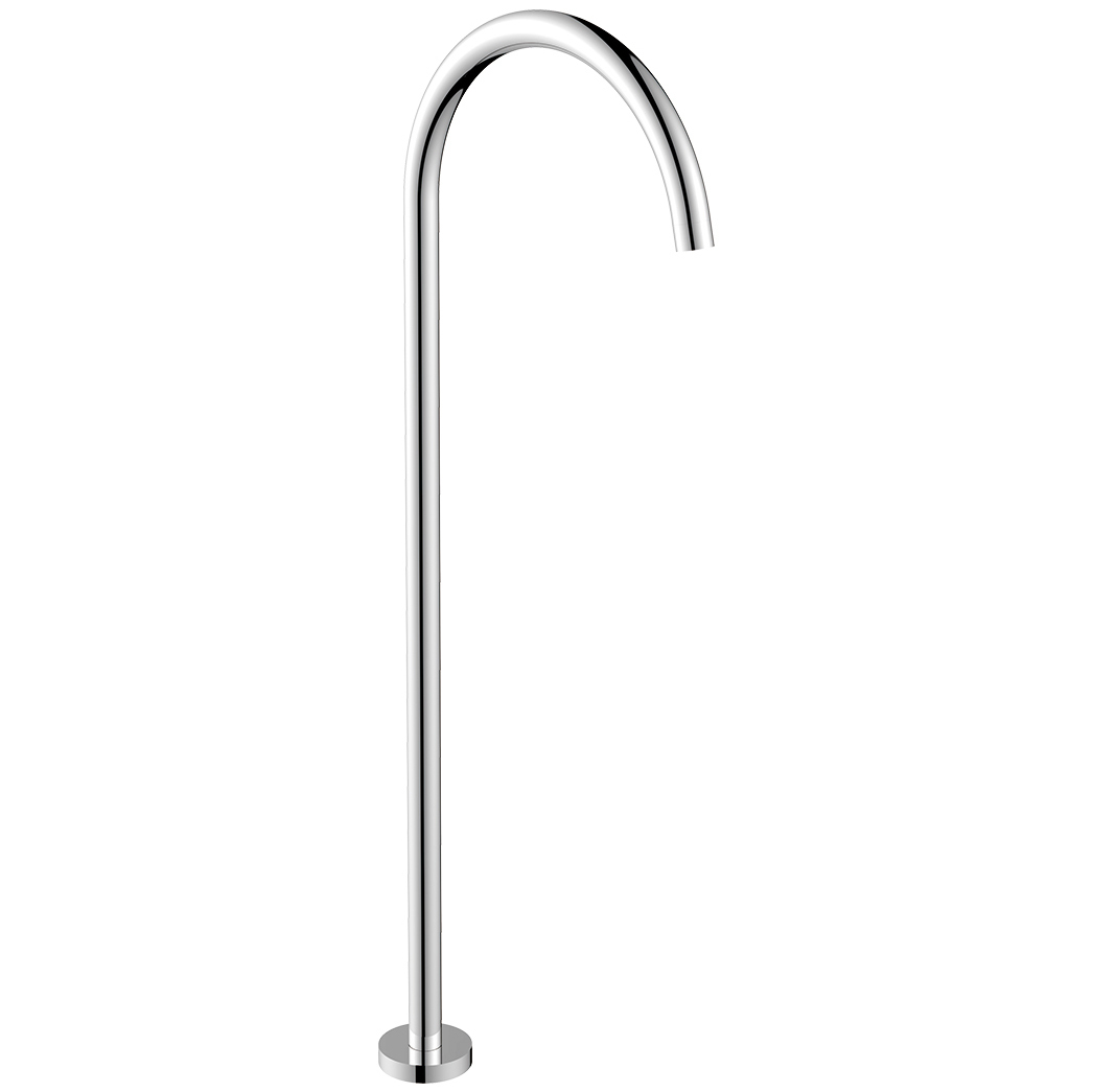 Ciri White Fluted Freestanding Bath & Floor Mounted Spout & Mixer Package