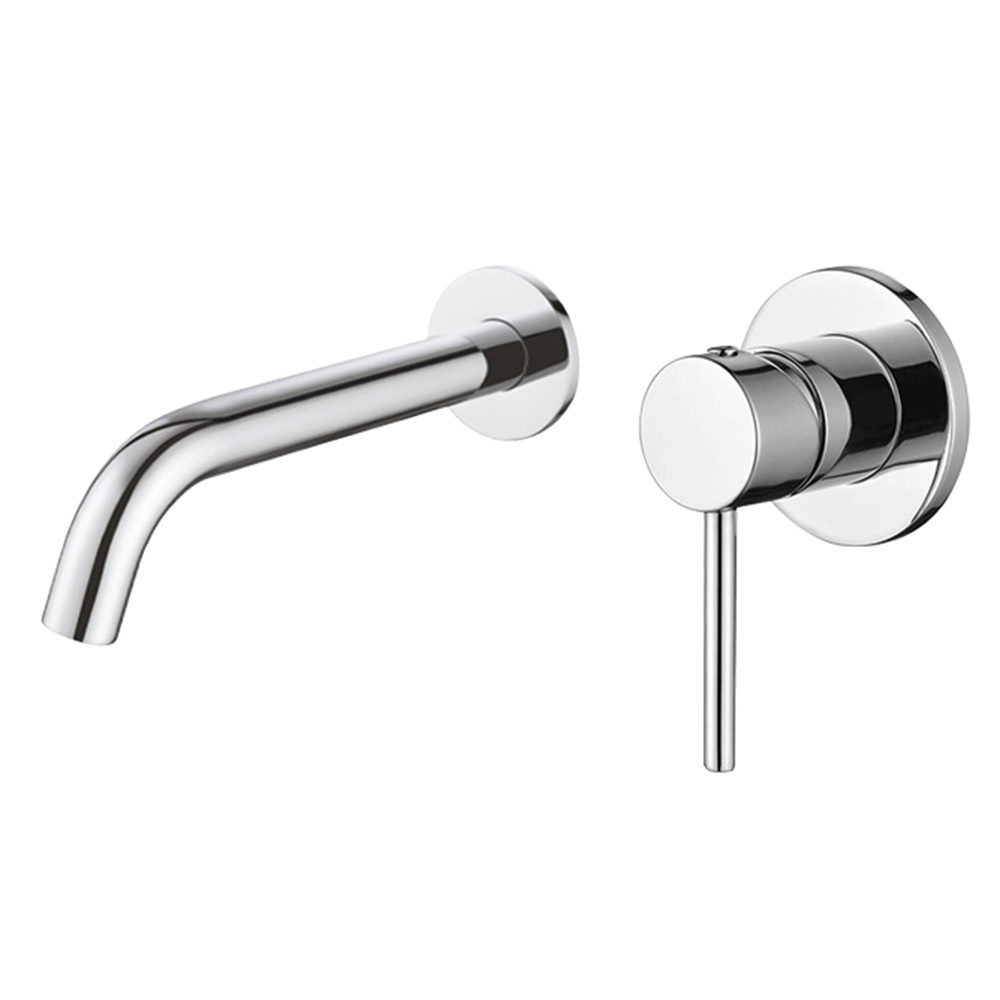 Albany Gloss White Rectangular Acrylic Freestanding Bath & Wall Mixer Set