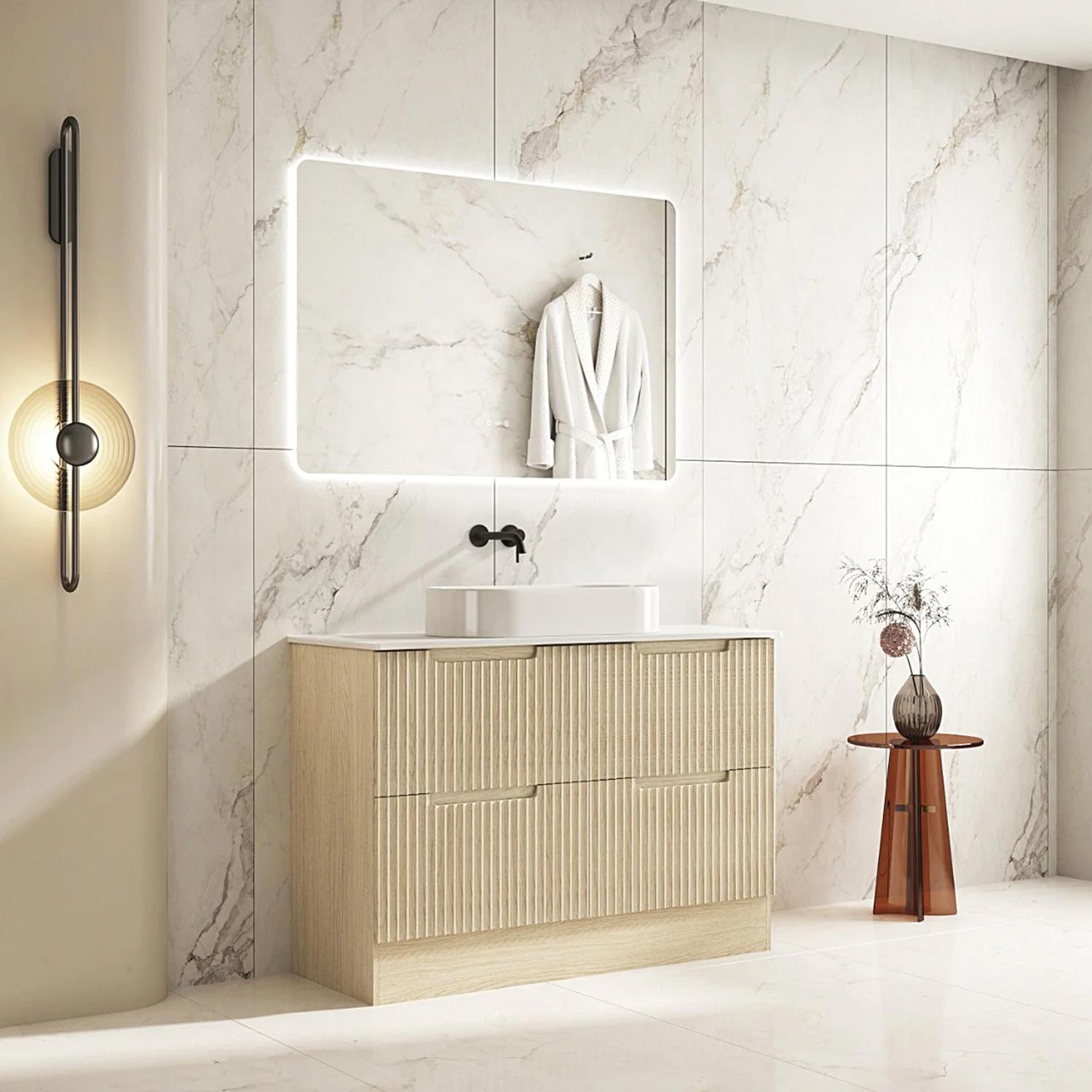 Colette 1200mm Freestanding Vanity with Stone Countertop