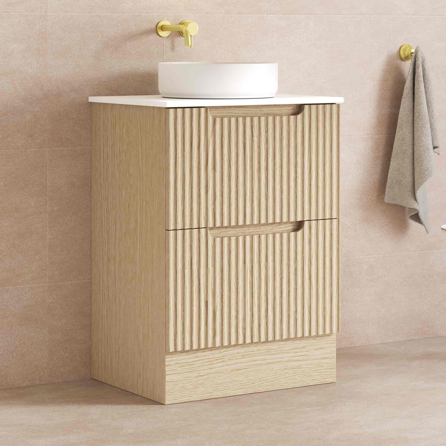 Colette 600mm Freestanding Vanity with Stone Countertop
