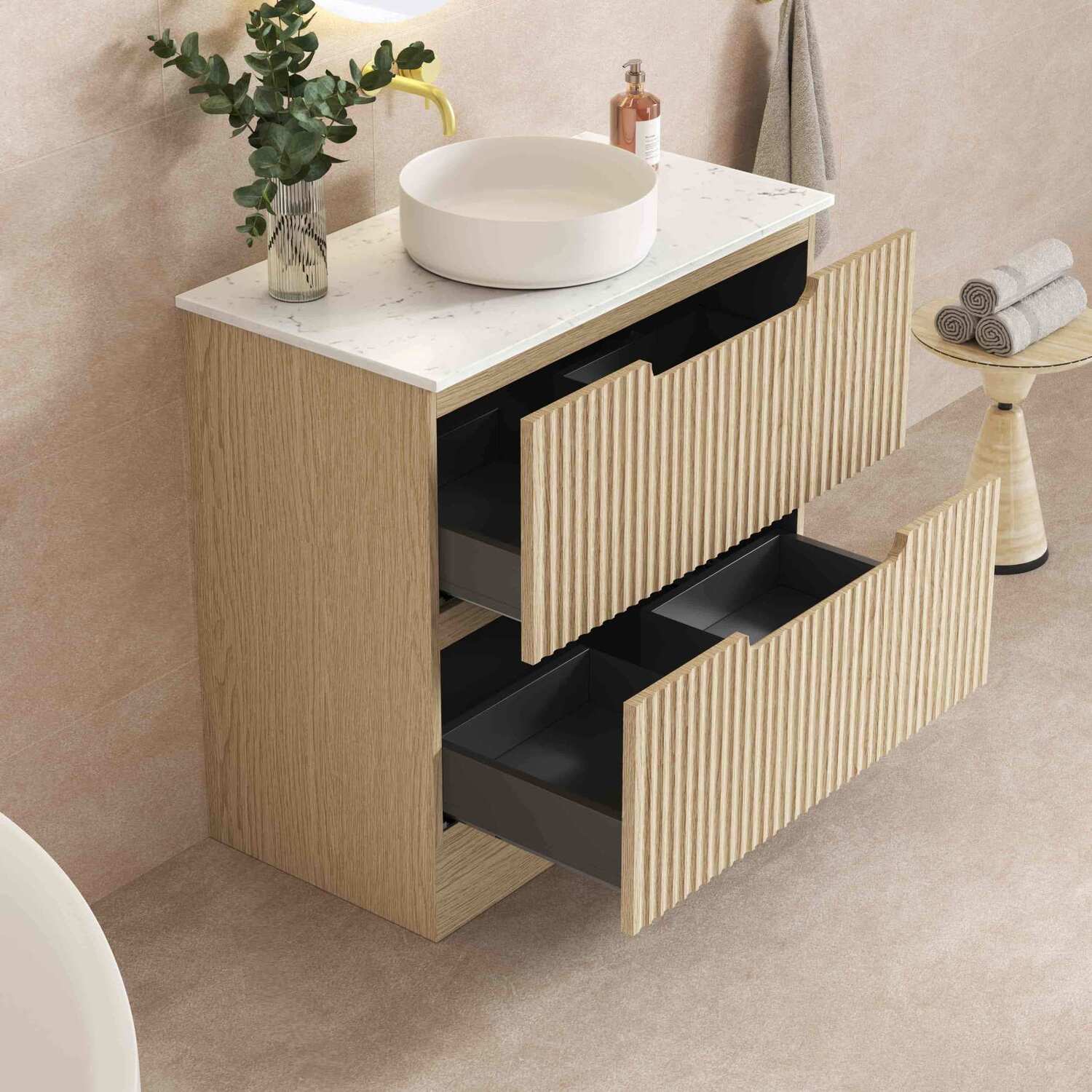Colette 900mm Freestanding Vanity with Stone Countertop