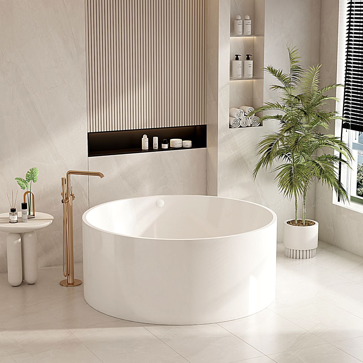 Callan 1400mm Acrylic Freestanding Bath with Overflow
