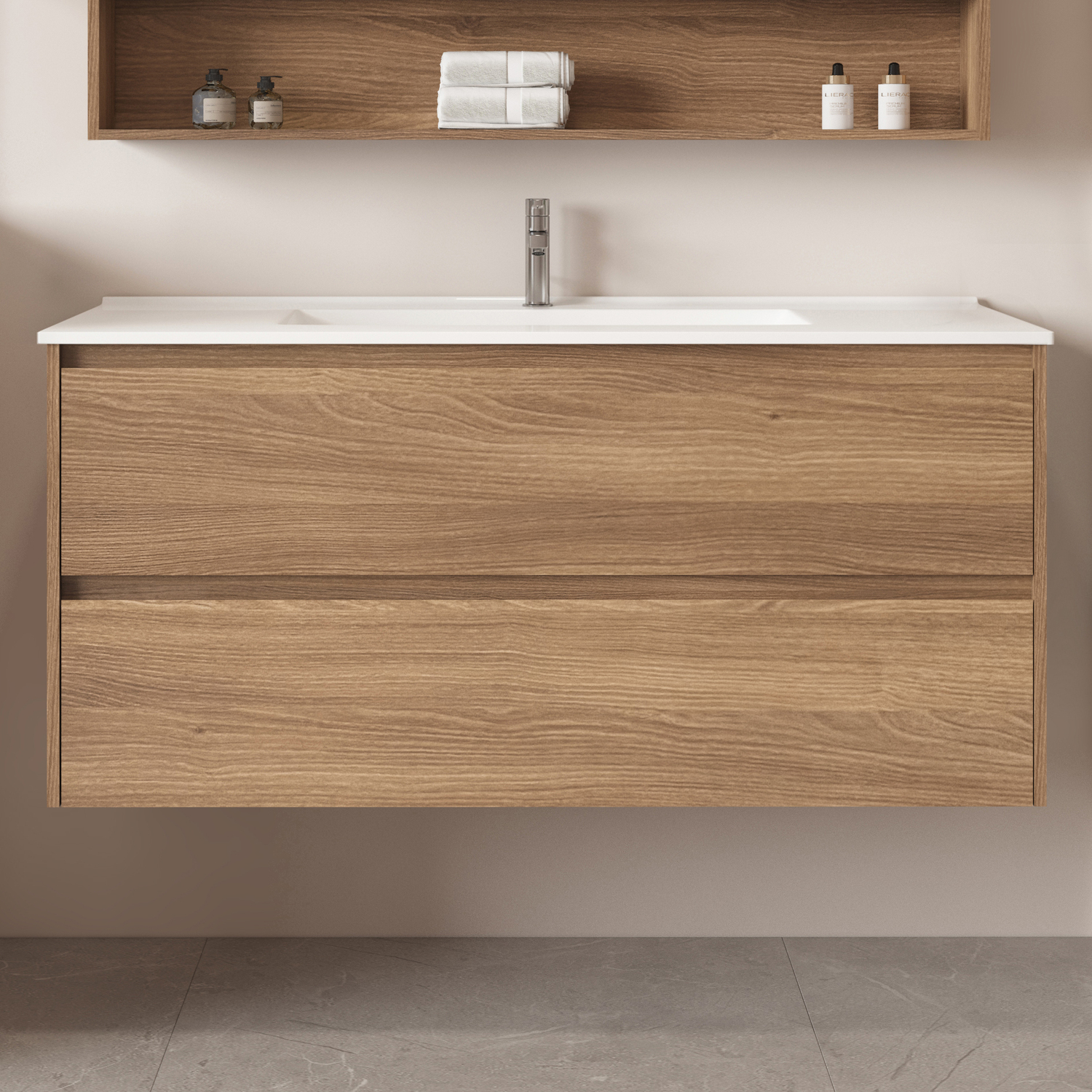 Horizon 1200mm Medium Oak Wall Hung Vanity