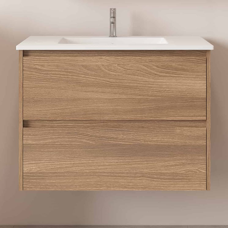 Horizon 750mm Medium Oak Wall Hung Vanity
