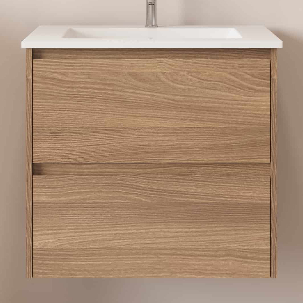 Horizon 600mm Medium Oak Wall Hung Vanity