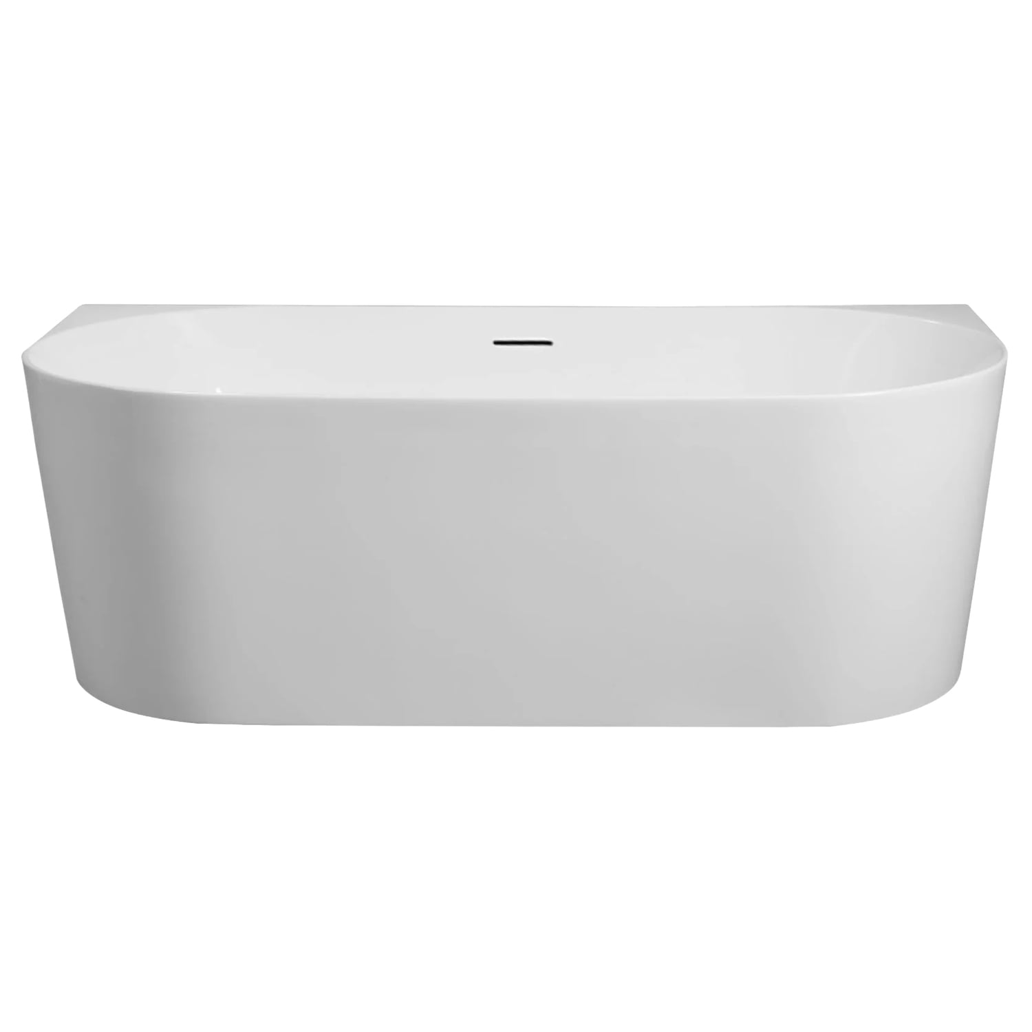Muse 1190mm Gloss White Acrylic Back to Wall Bath with Overflow