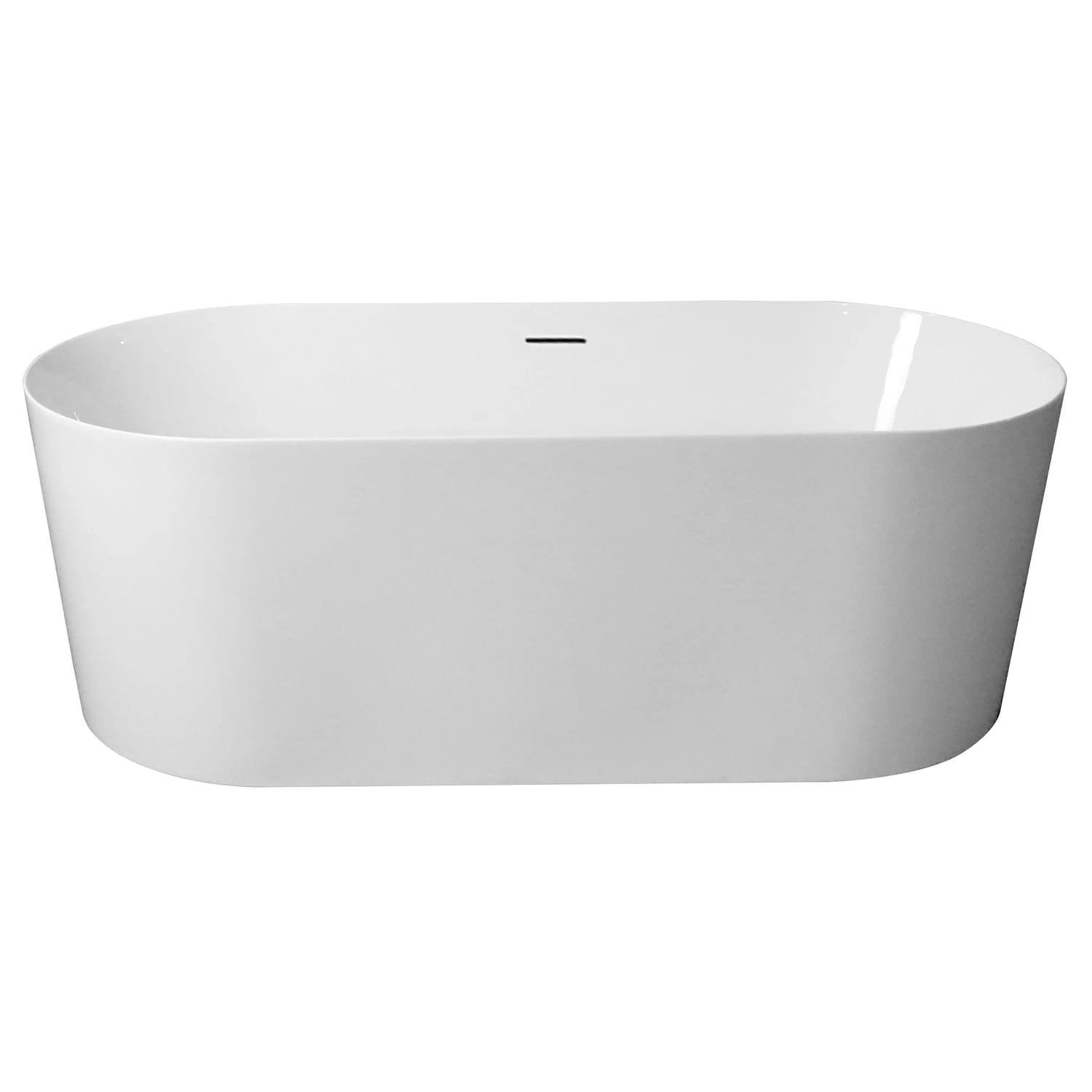 Amalfi 1190mm Gloss White Acrylic Freestanding Bath with Overflow