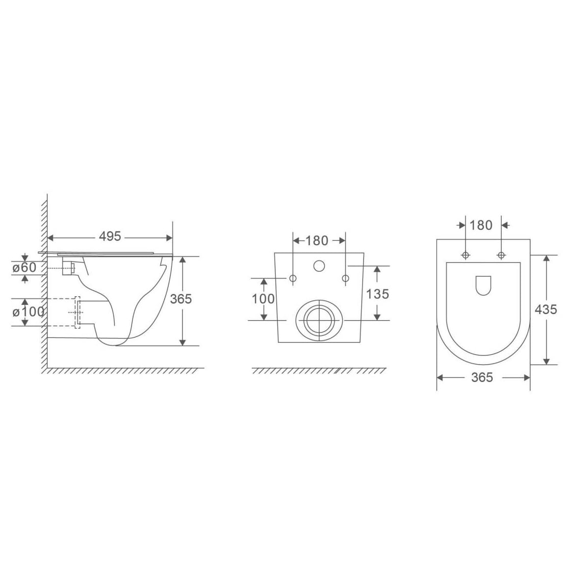 Noosa Wall Faced Toilet Pan