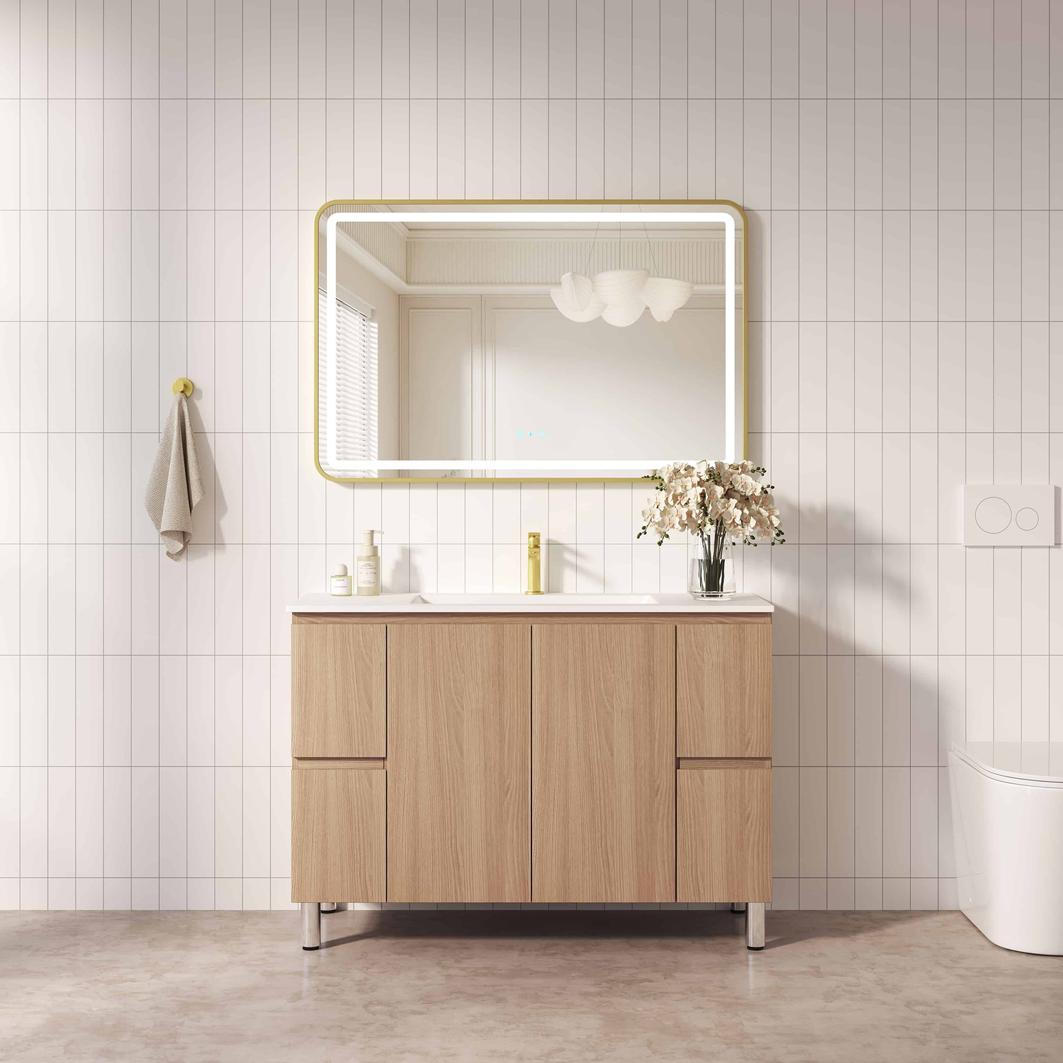 Byron 1200mm Light Oak Freestanding Vanity