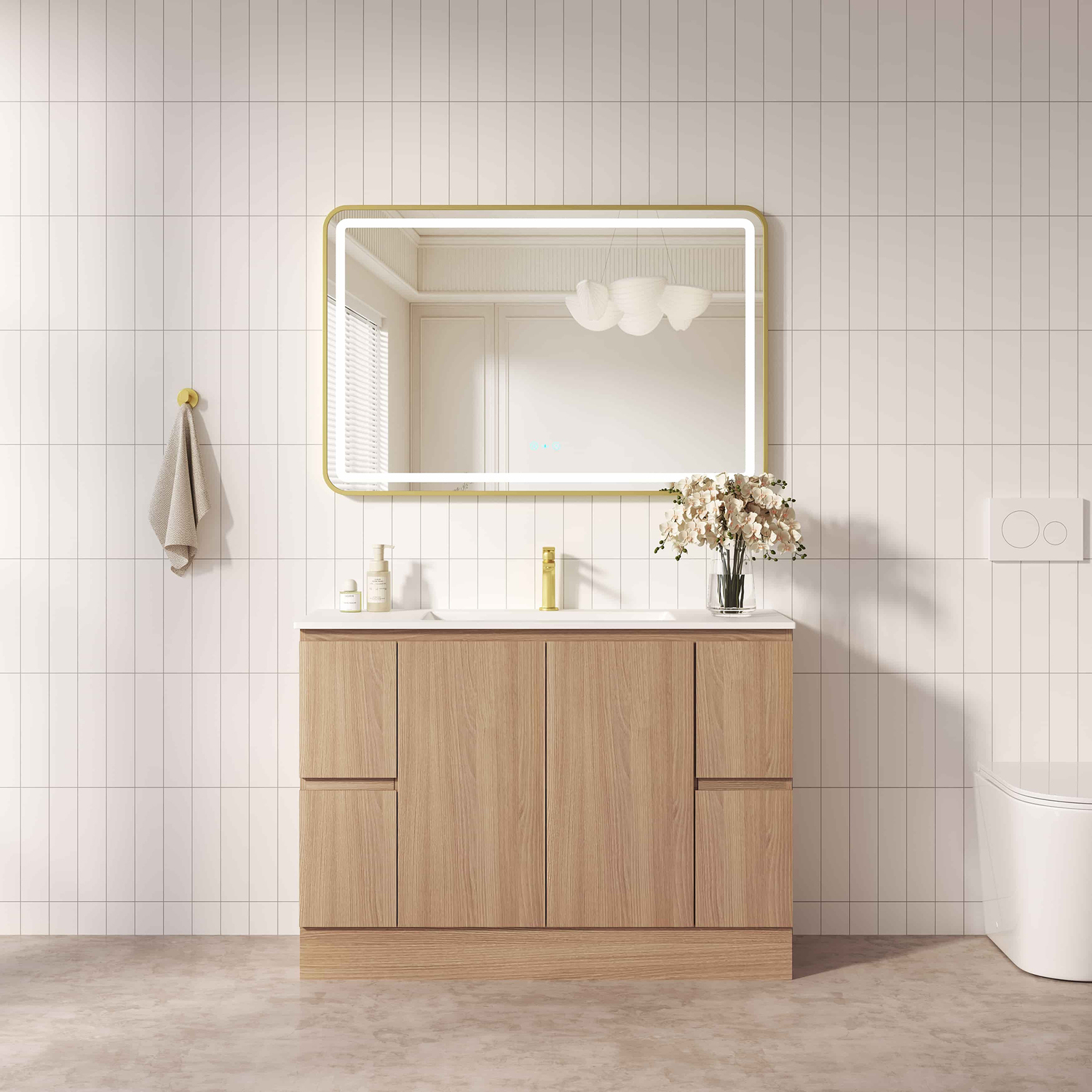 Byron 1200mm Light Oak Freestanding Vanity