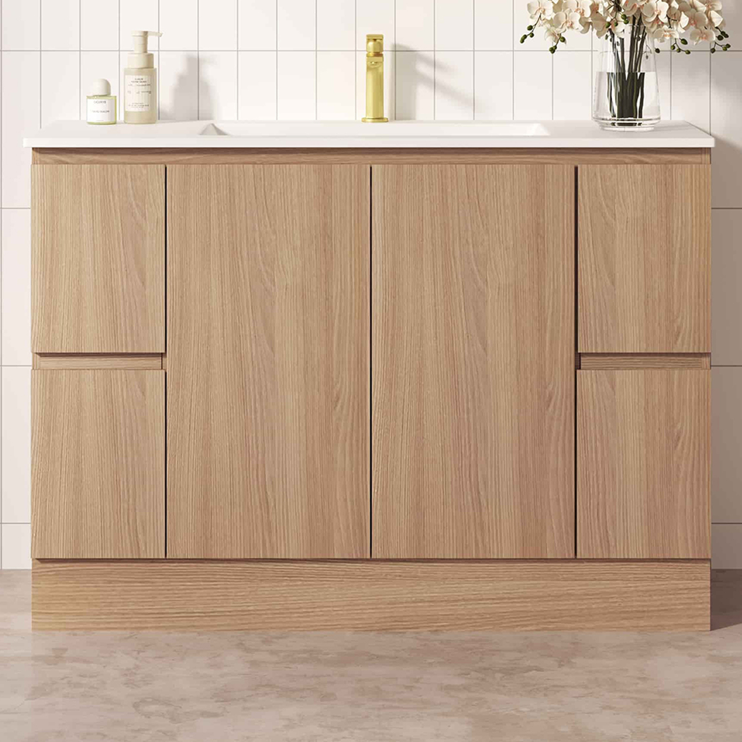 Byron 1200mm Light Oak Freestanding Vanity